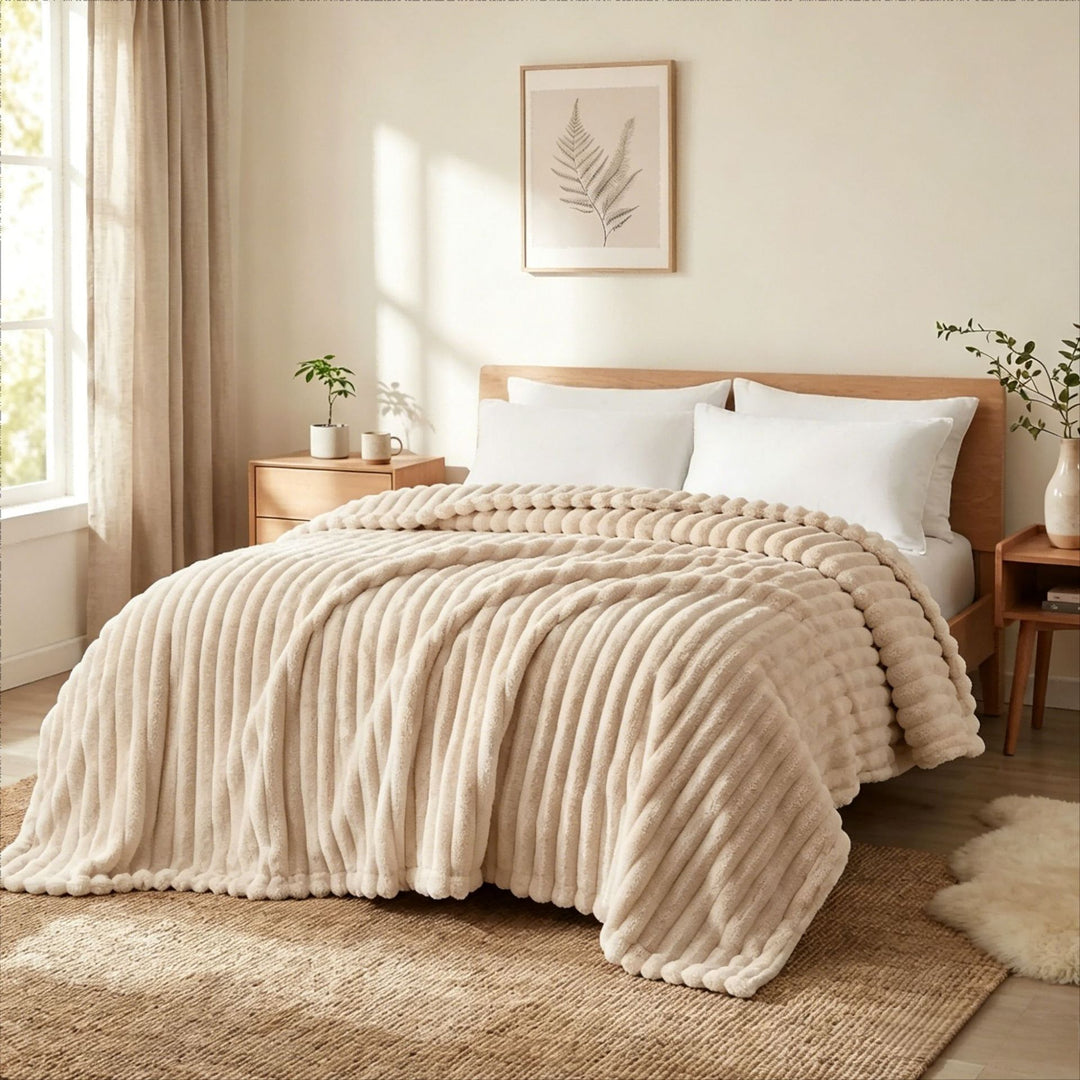 Plush Textured Throw Blanket