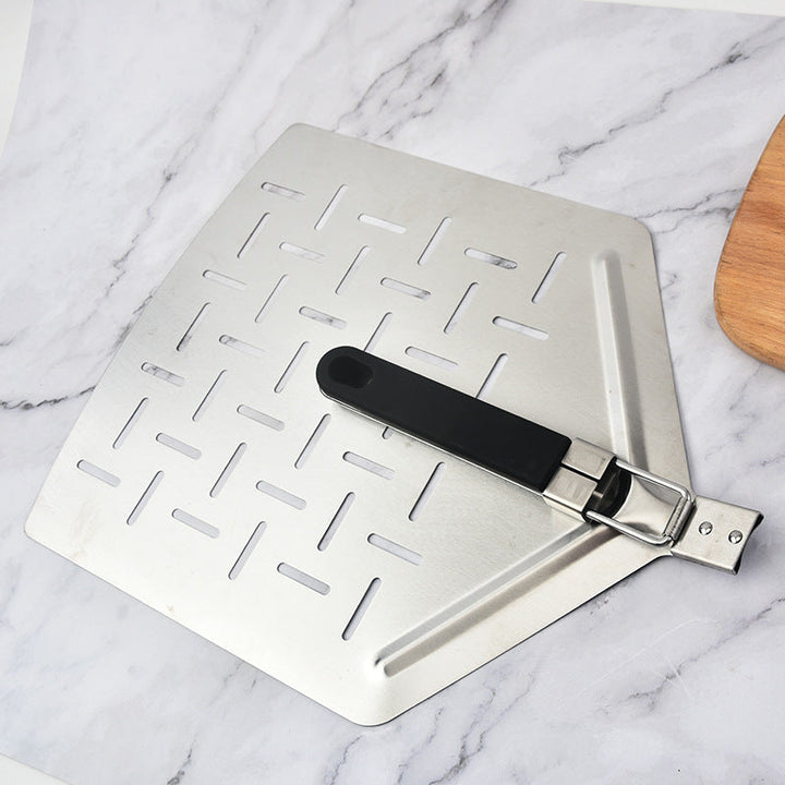 perforated stainless steel pizza peel with folding handle Kalsten