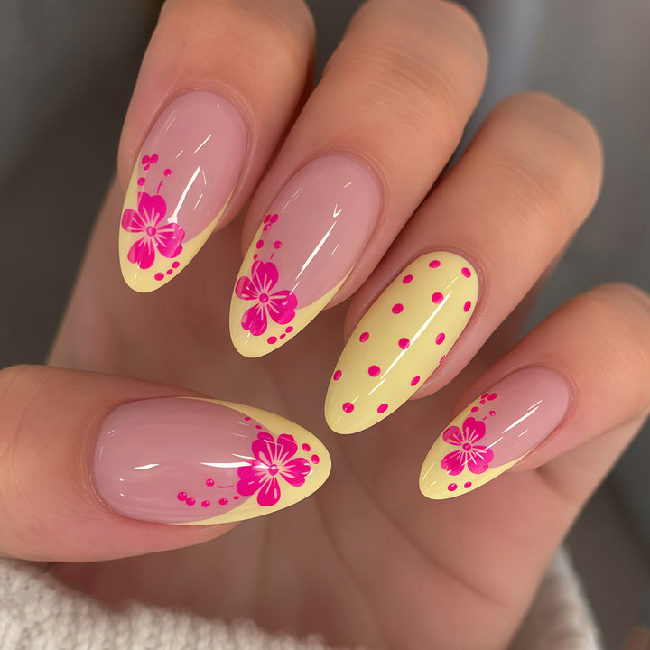 Elegant Floral Stiletto Nail Art Tips Kalsten