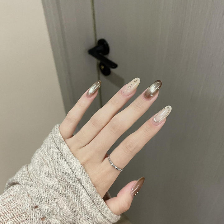 Artificial nails with glitter and star design Kalsten
