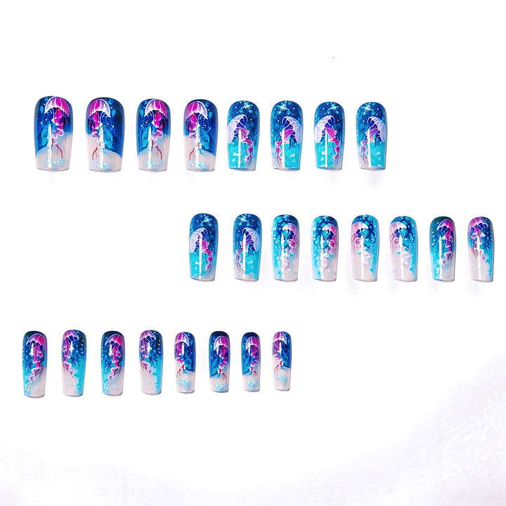 Artificial nails with impressive jellyfish design Kalsten