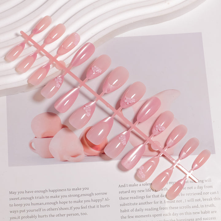 Floral Accent Almond-Shaped Press-On Nails Kalsten