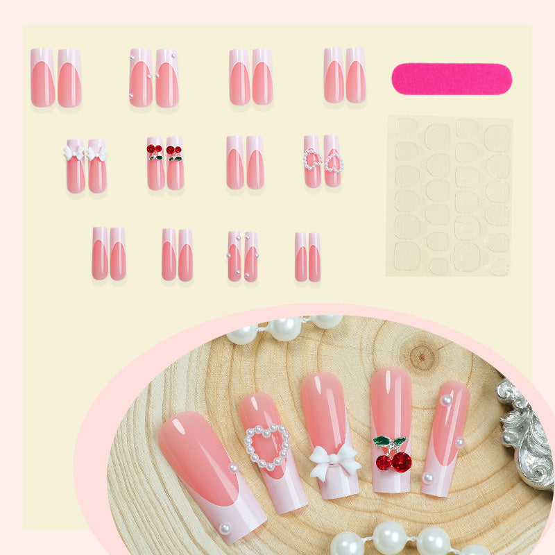 Decorative 3D Embellished Press-On Nail Set kalsten