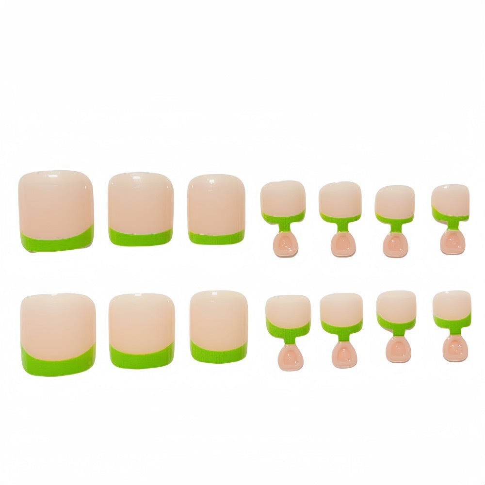 Nail art set with neon French tips and glossy finish Kalsten