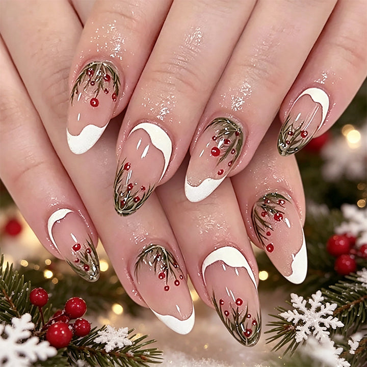 Artistic Winter-Themed Acrylic Nail Art Kalsten