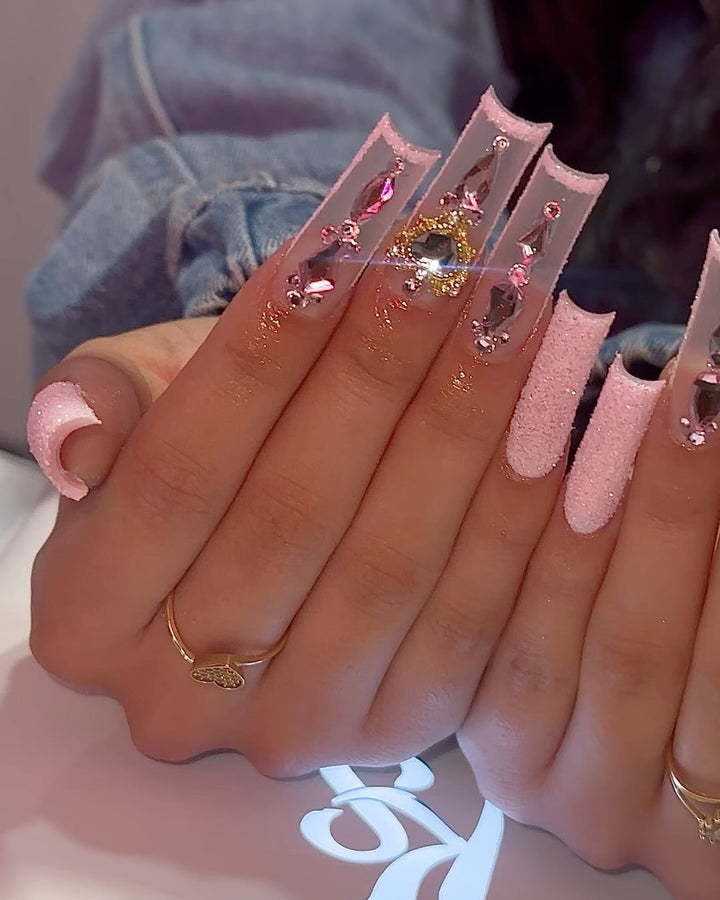 Ornate Butterfly-Inspired Acrylic Nail Extensions Kalsten