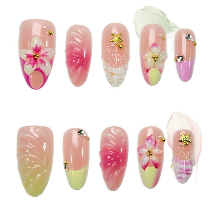Artificial nails with floral 3D motifs Kalsten