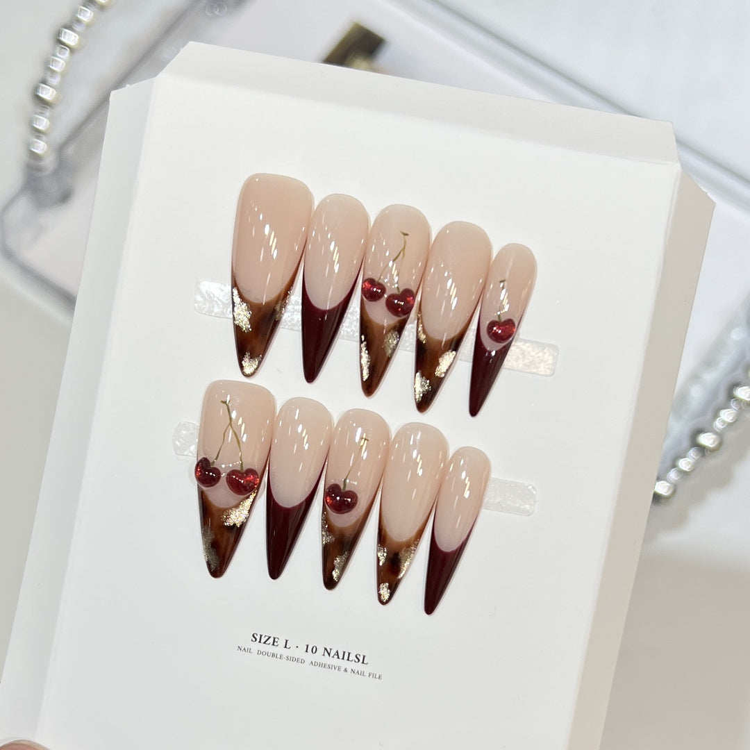 Artistic Floral Design Stiletto Press-On Nail Set Kalsten