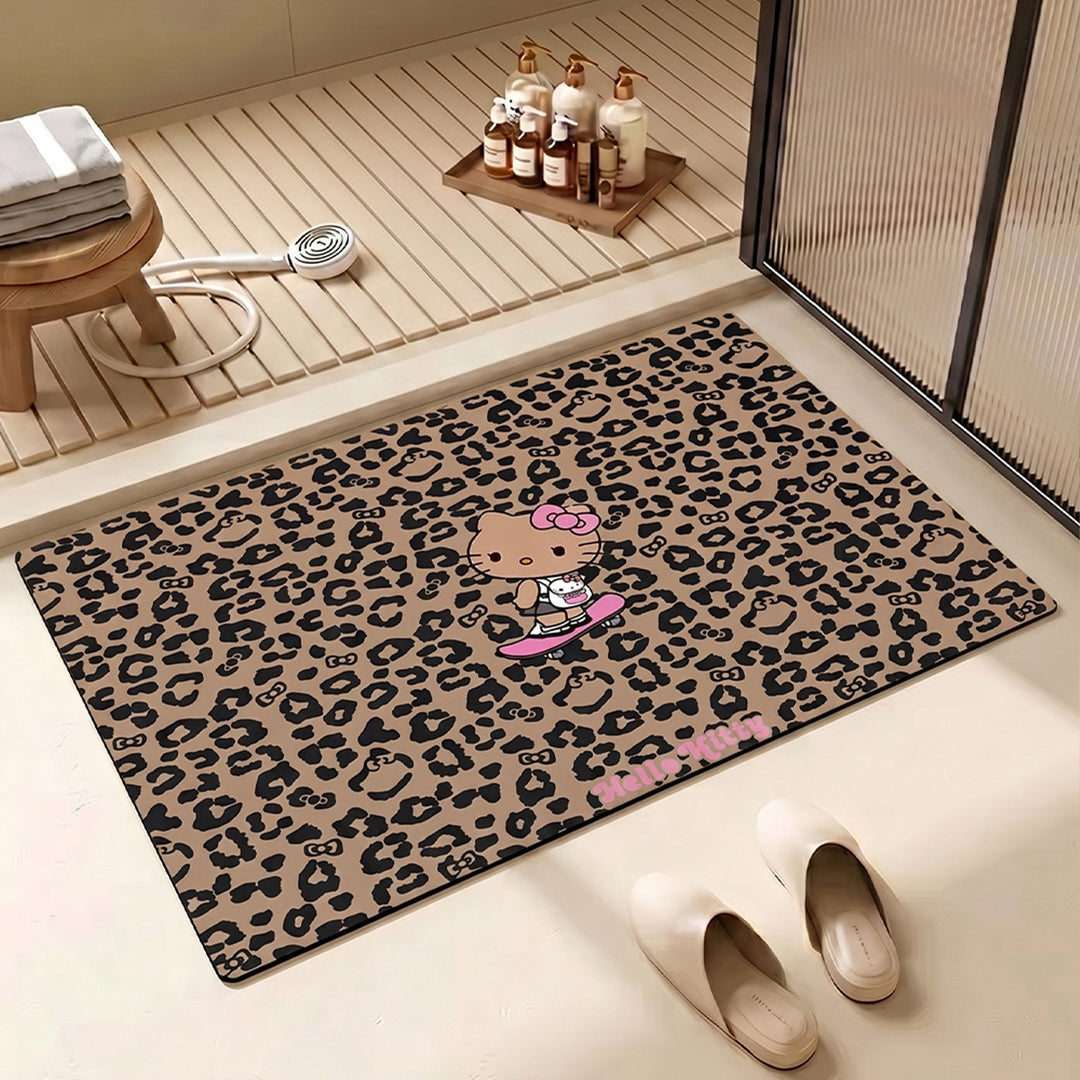 Leopard Print Hello Kitty Decorative Area Mat