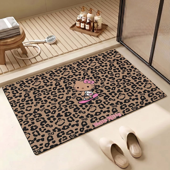 Leopard Print Hello Kitty Decorative Area Mat