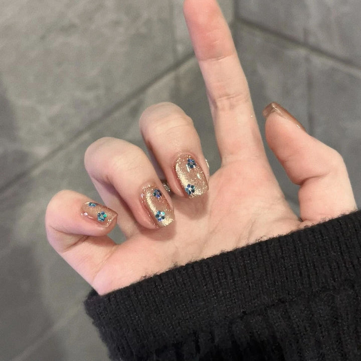 Glittering artificial nails with floral design Kalsten