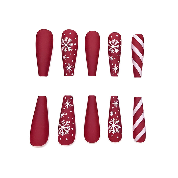 Festive Matte Acrylic Nail Art Kalsten