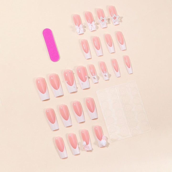 Artificial nail set with floral 3D decorations and elegant details Kalsten