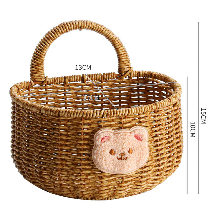 Handwoven Storage Basket with Ergonomic Handle Kalsten