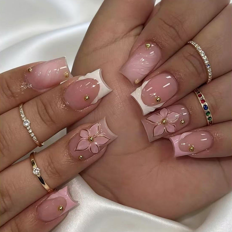 Luxurious Floral Design Nail Art Extensions Kalsten