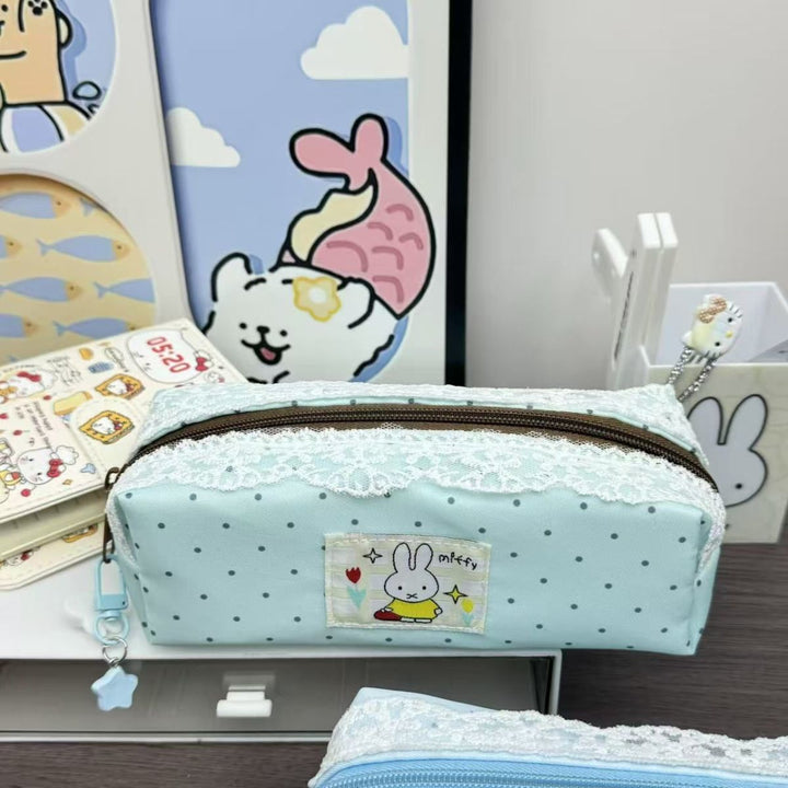 Cute Polka Dot Animal-Themed Pencil Case