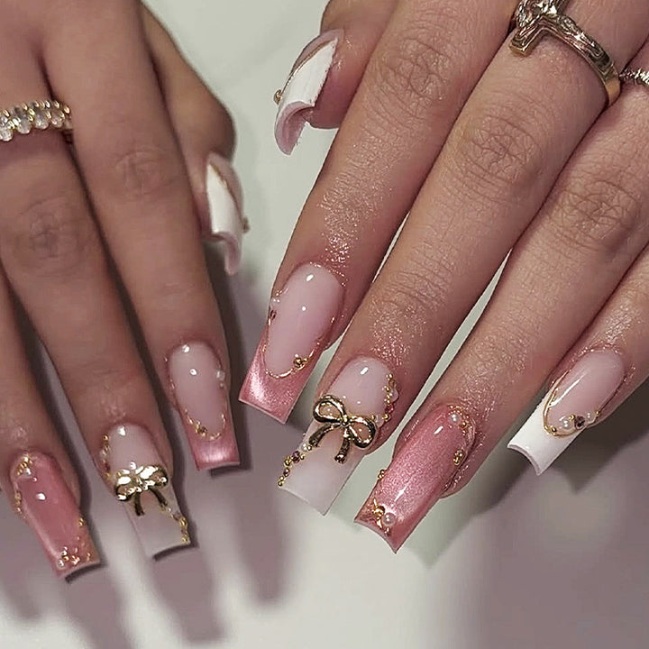 Decorative Press-On Nail Set with Glamorous Accents kalsten
