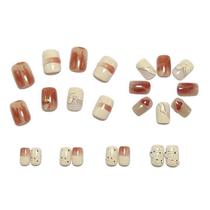 Artificial Nail Set with Elegant Marble Design Kalsten