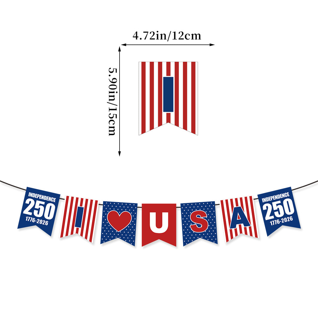 Unisex nan patriotic star and stripe multi-strand bunting garland banner set Kalsten