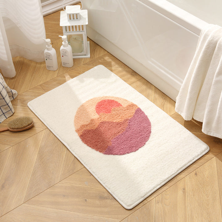 Artistic Sunset Pattern Bath Mat