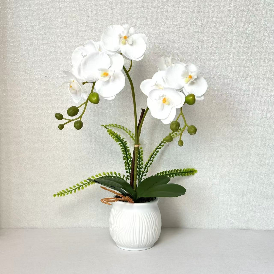 Elegant Artificial Orchid Plant Arrangement for Home Display