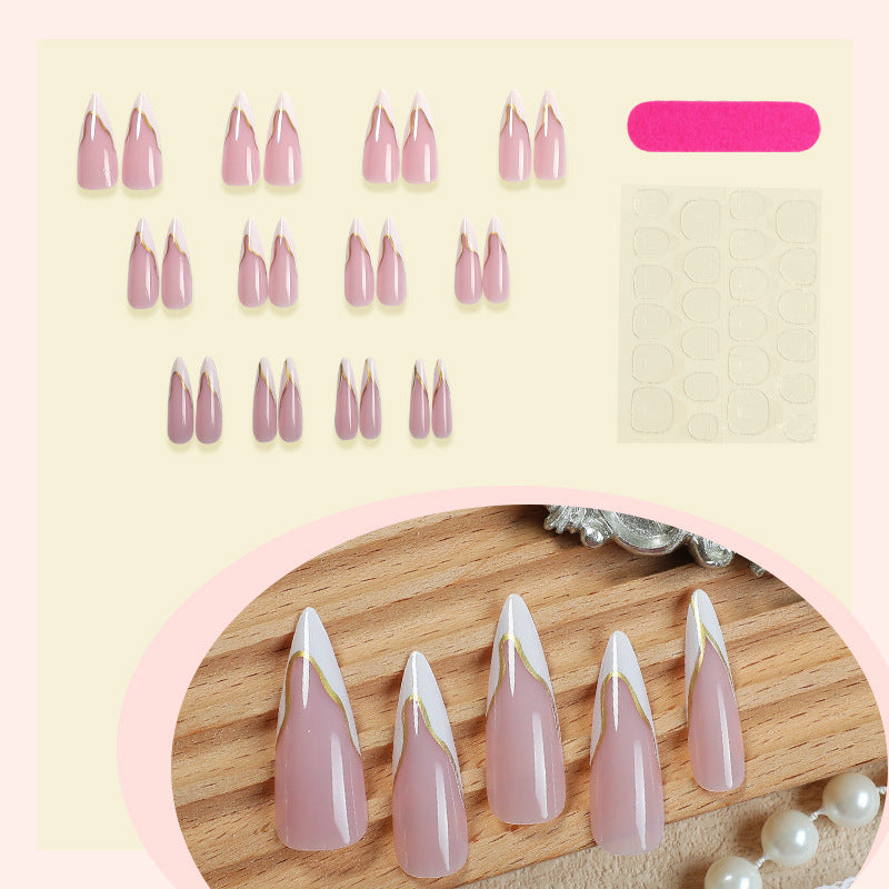 Premium Artistic Press-On Nail Set with Elegant Design Kalsten