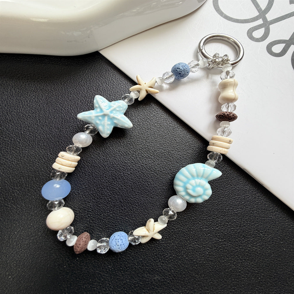 Beach-Themed Beaded Keychain Kalsten