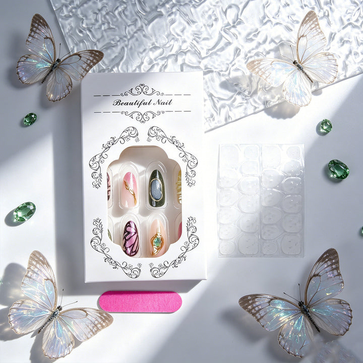 Glamorous artificial nails set with delicate designs Kalsten