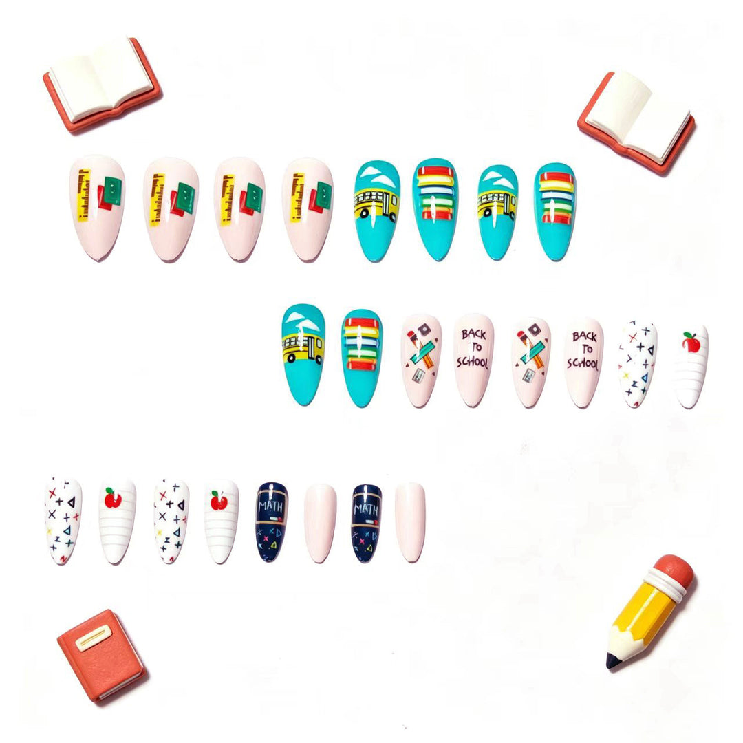 Art Nails with Creative School Motif Kalsten