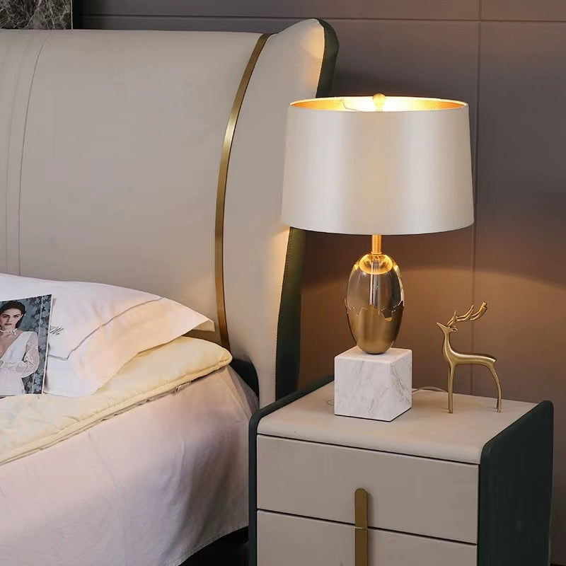 Elegant Glass and Metal Table Lamp