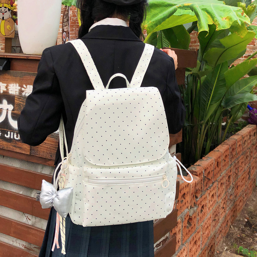 Polka Dot Patterned Backpack