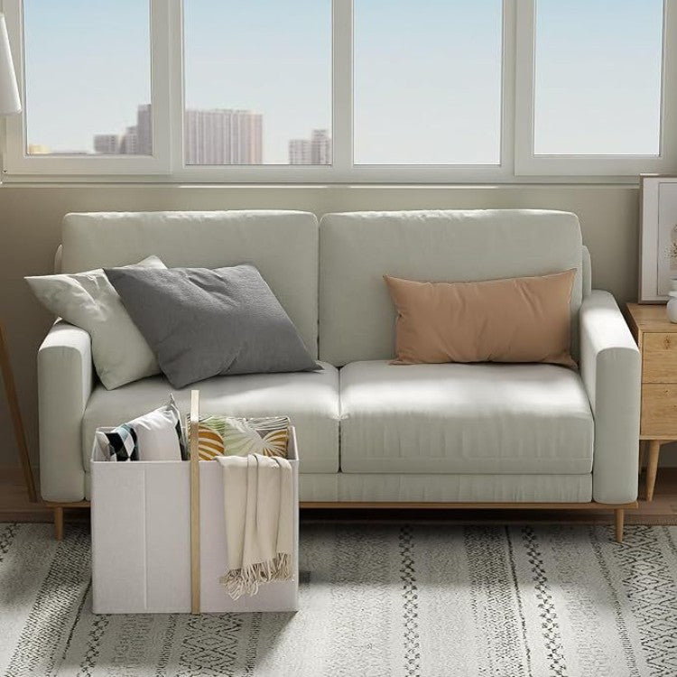 Modern laundry basket with wooden handle Kalsten
