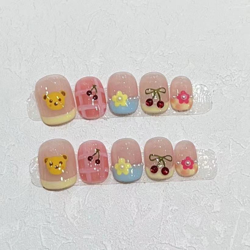 Whimsical Character Design Press-On Nail Set Kalsten