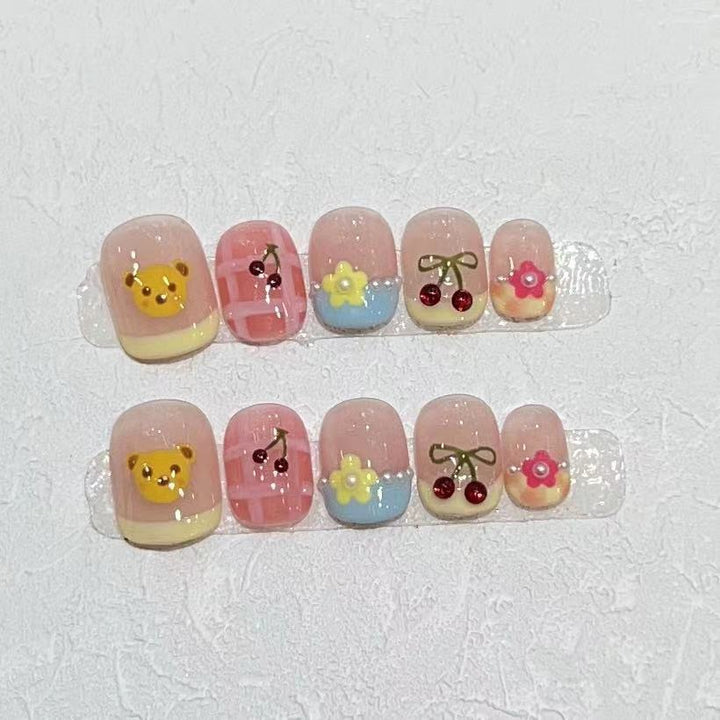 Whimsical Character Design Press-On Nail Set Kalsten