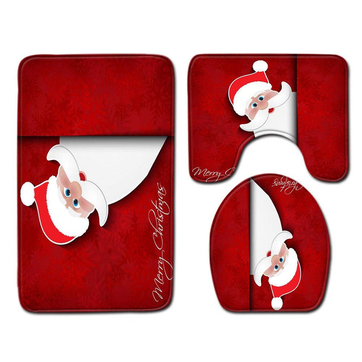 Christmas-Themed Bathroom Mat Set
