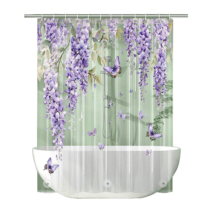 Floral Wisteria Shower Curtain Kalsten