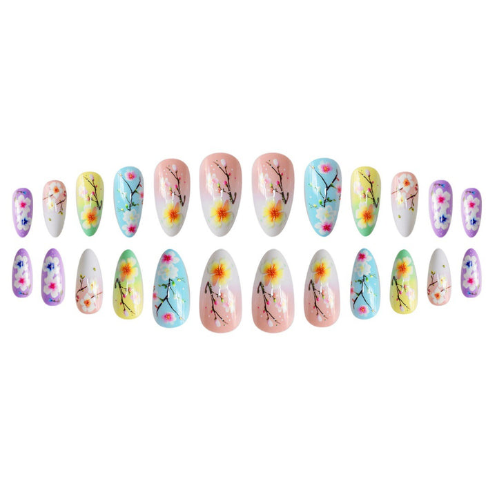 Artistic Floral Press-On Nail Art Extensions Kalsten