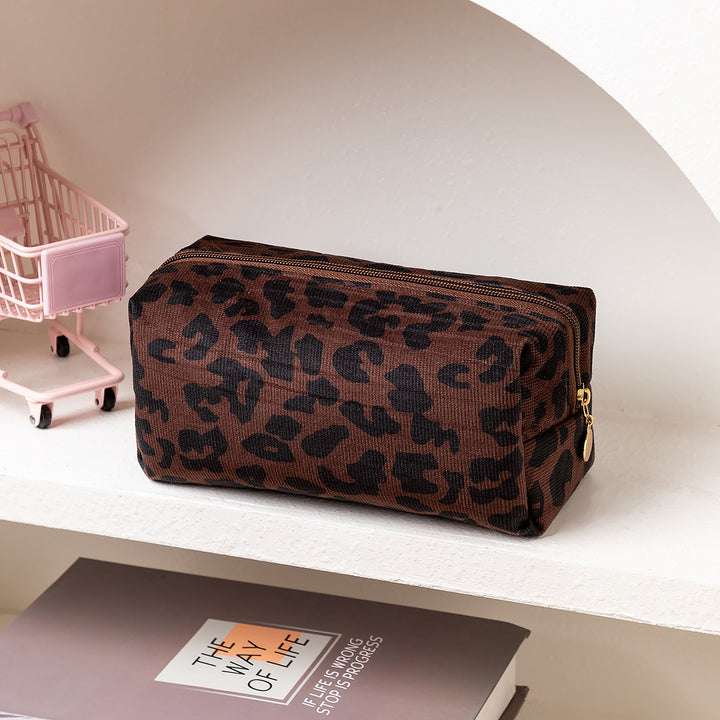 Textured Leopard Print Pencil Case Kalsten