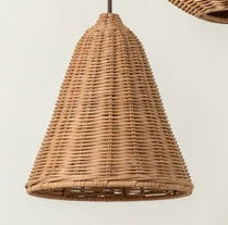 Handmade pendant light made of braided rattan Kalsten
