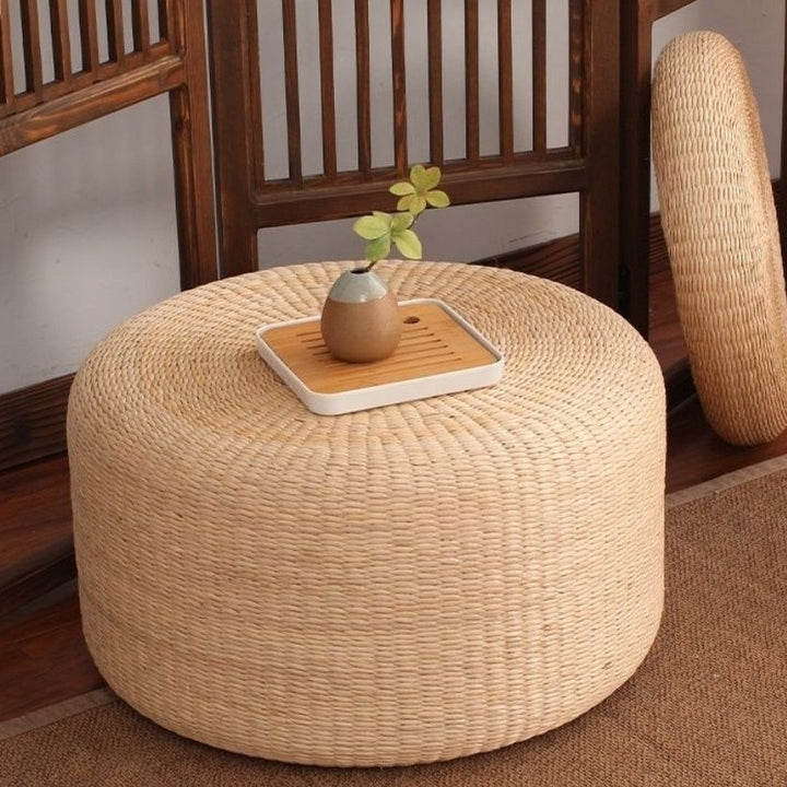 Handwoven Pouf in Boho Style Kalsten