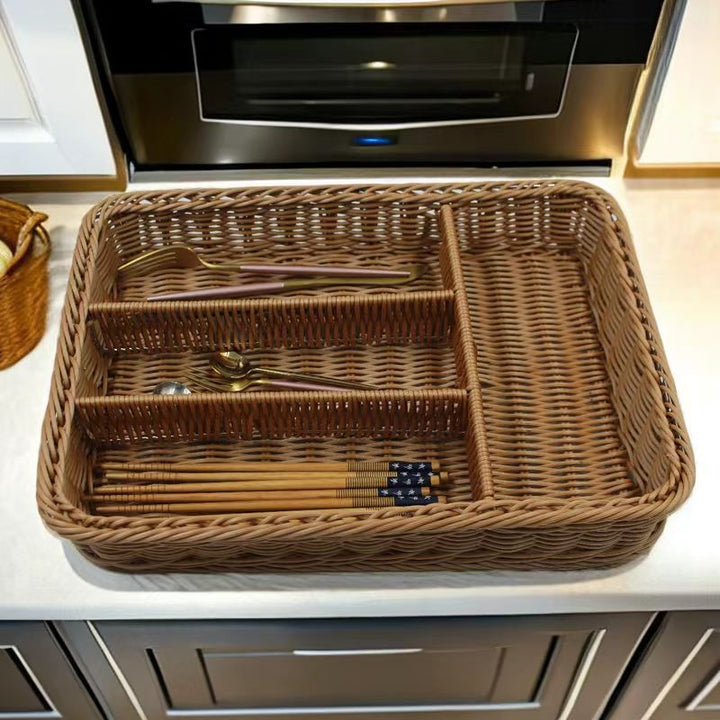 Multi-Sectional Woven Storage Basket Kalsten