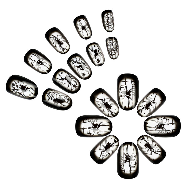 Creepy Spider-Themed Press-On Nail Art Set Kalsten