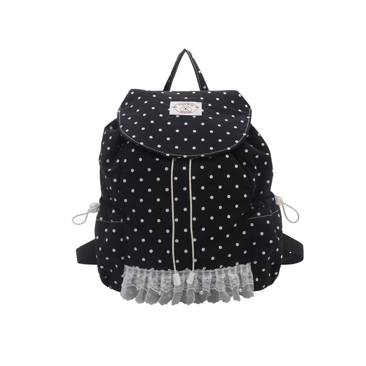 Charming Polka Dot Ruffled Backpack Kalsten