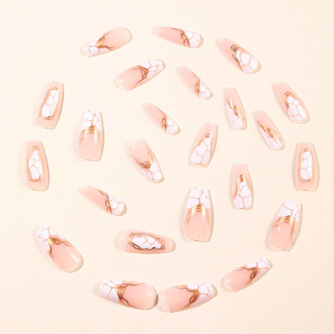 Marble Effect Stiletto Nail Art Extensions Kalsten