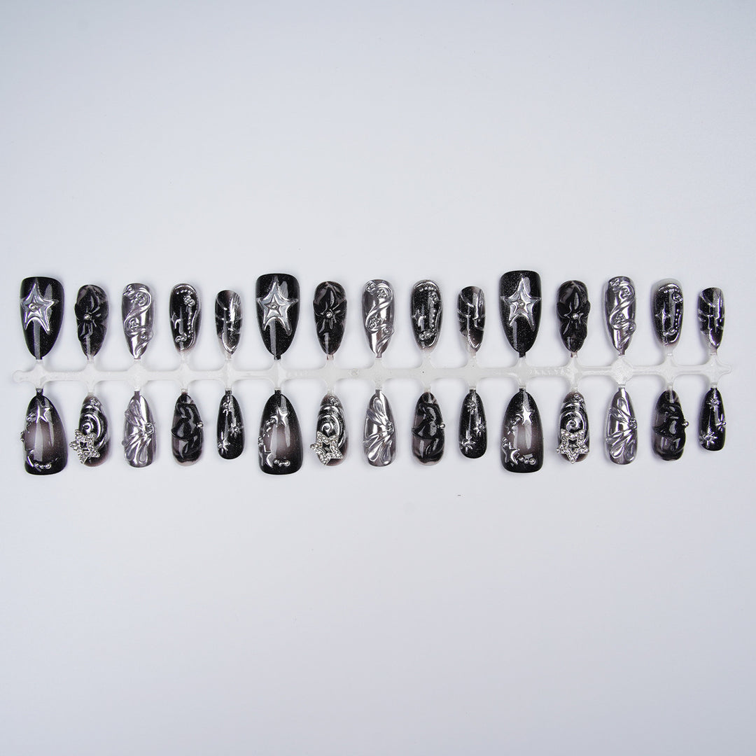 Artistic Black Nail Tips Set Kalsten