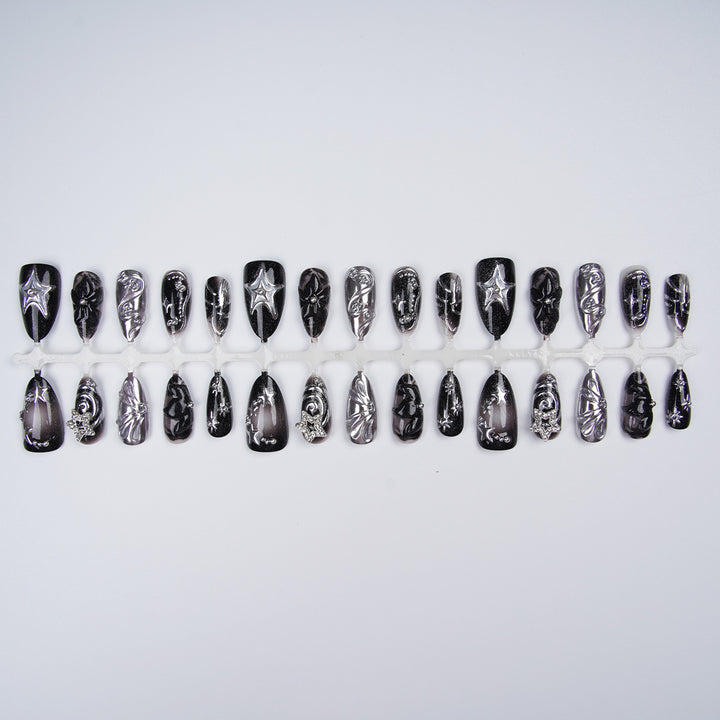 Artistic Black Nail Tips Set Kalsten
