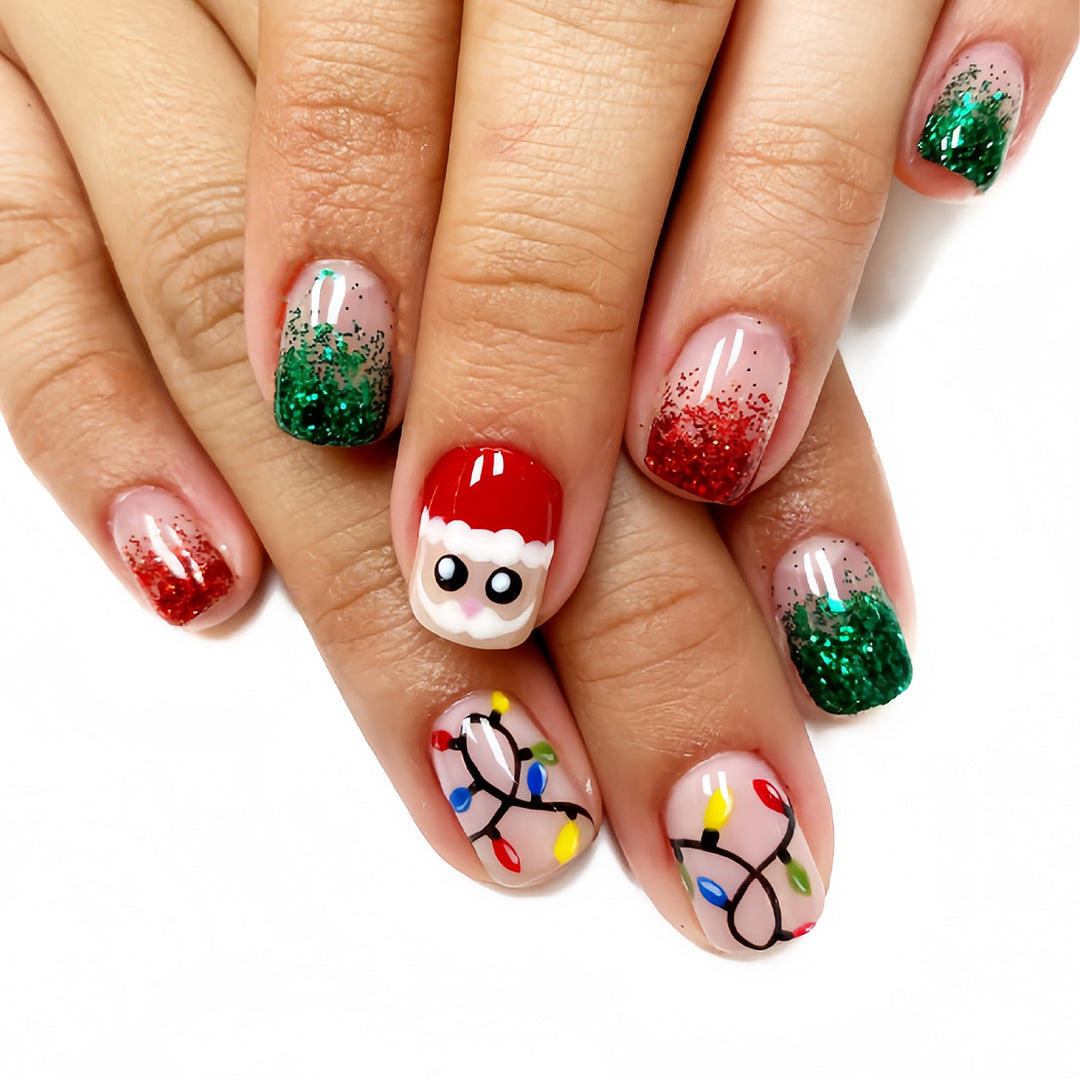 Festive Holiday-Themed Press-On Nail Art Set Kalsten