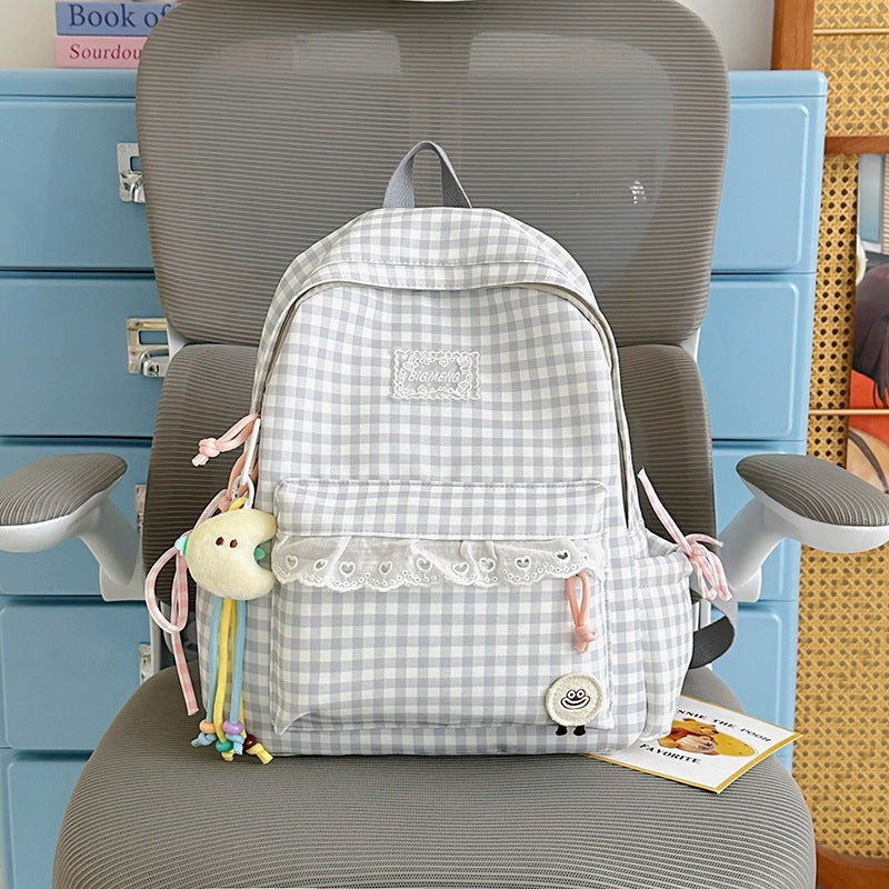 Cute Gingham Print Backpack Kalsten