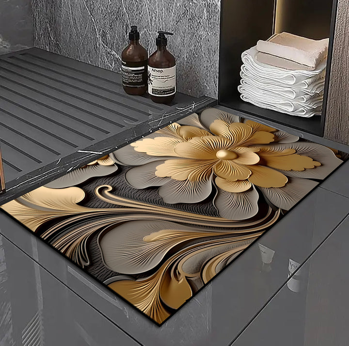 3D Floral Design Bath Mat Kalsten