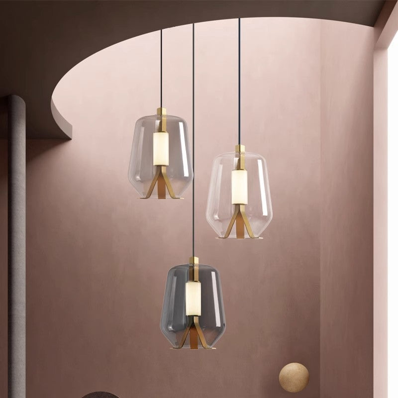 Modern Table Lamp with Transparent Glass Shade